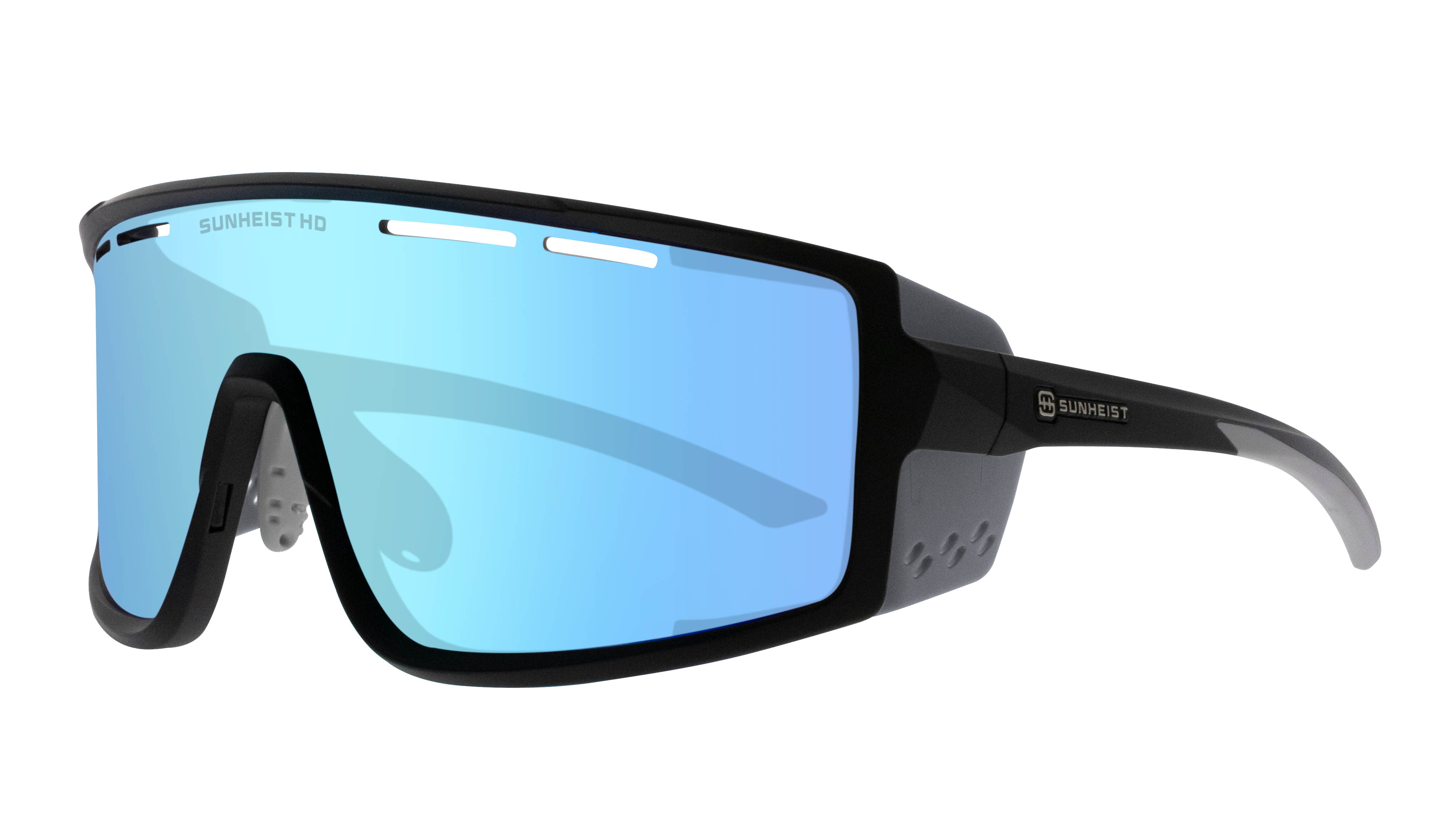 Smoke with Icy Blue Mirror HD Polarized - Adventure Sports Sunglasses for Hiking, Fishing, Boating, Cycling and Golfing