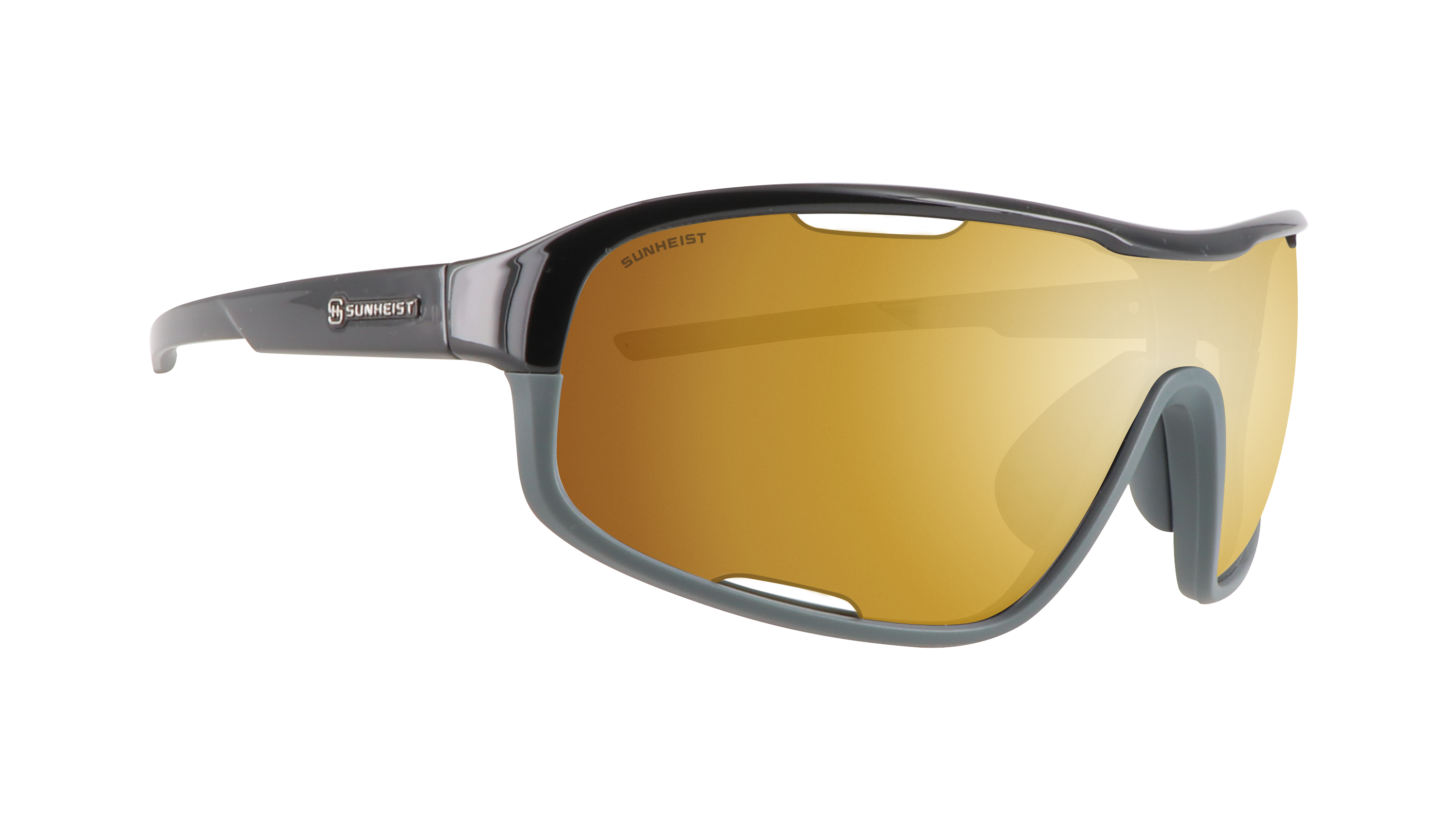 Gloss Black and Matte Gray Pine / Brown with Gold Mirror