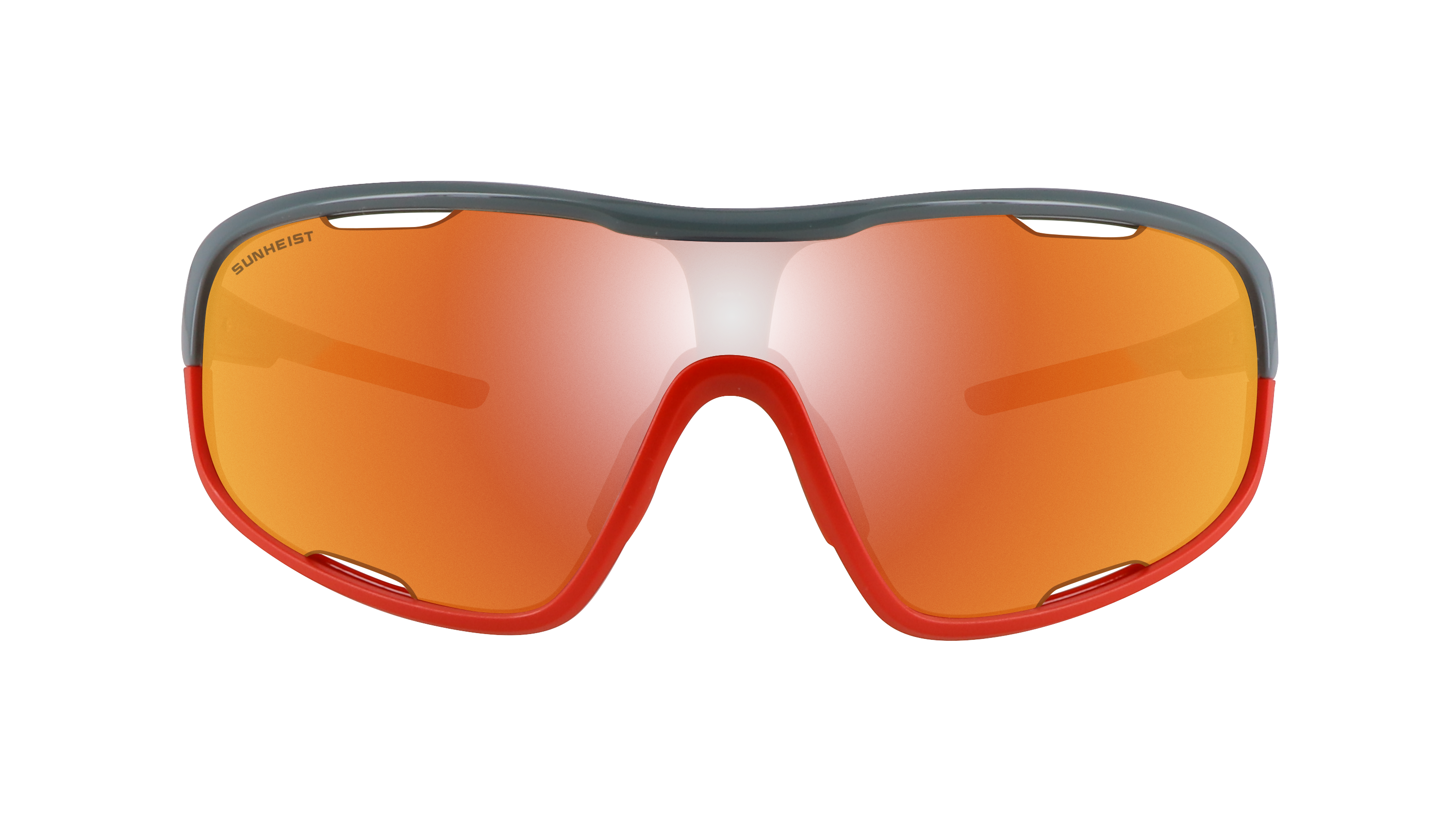 Gloss Gray and Matte Red Pine / Smoke with Red Mirror with Red Mirror