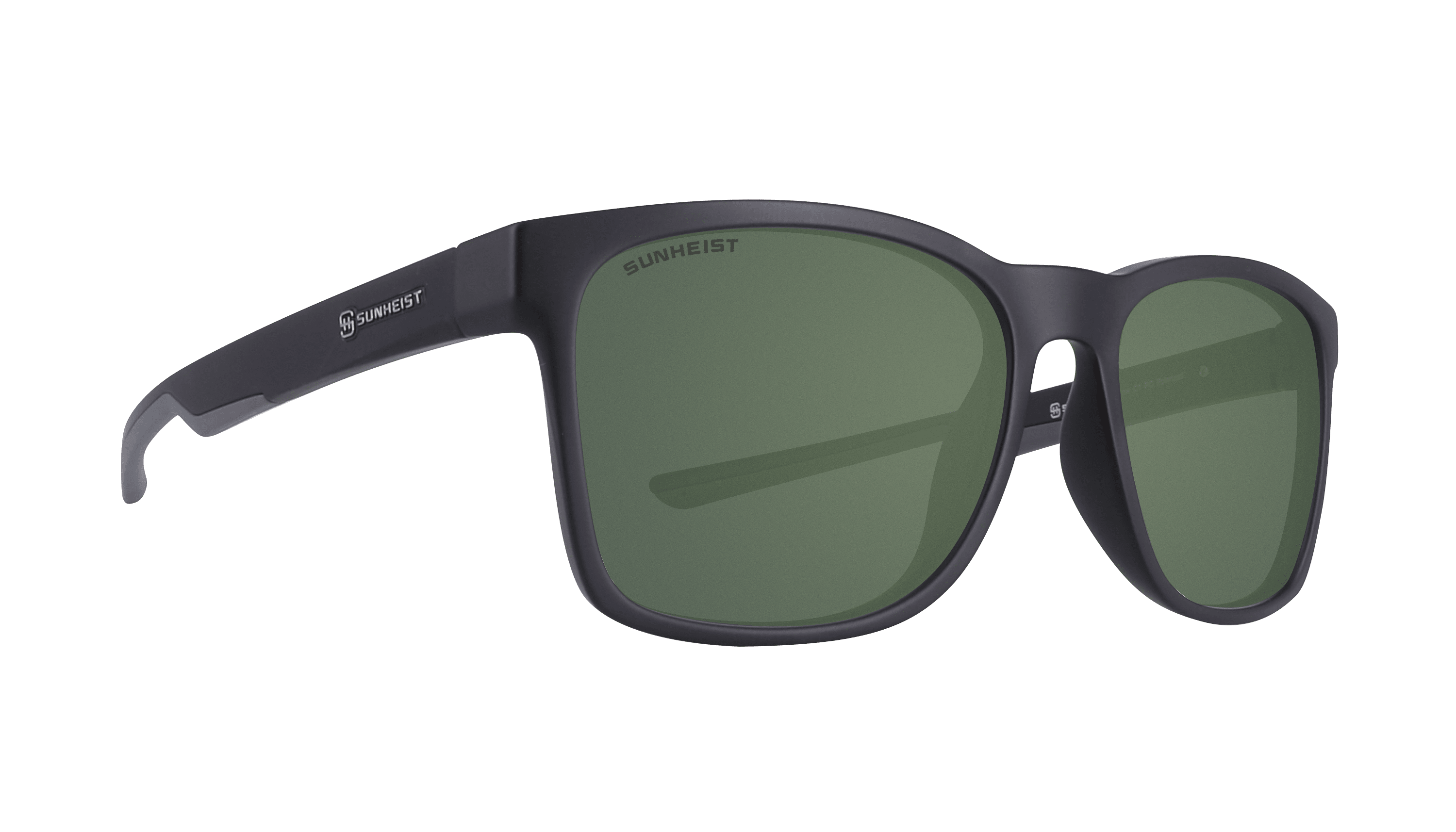 Matte Black / Green Polarized - Sports Sunglasses - Willow | Sunheist | Perfect Sunglasses for Hiking, Fishing, Cycling or Boating