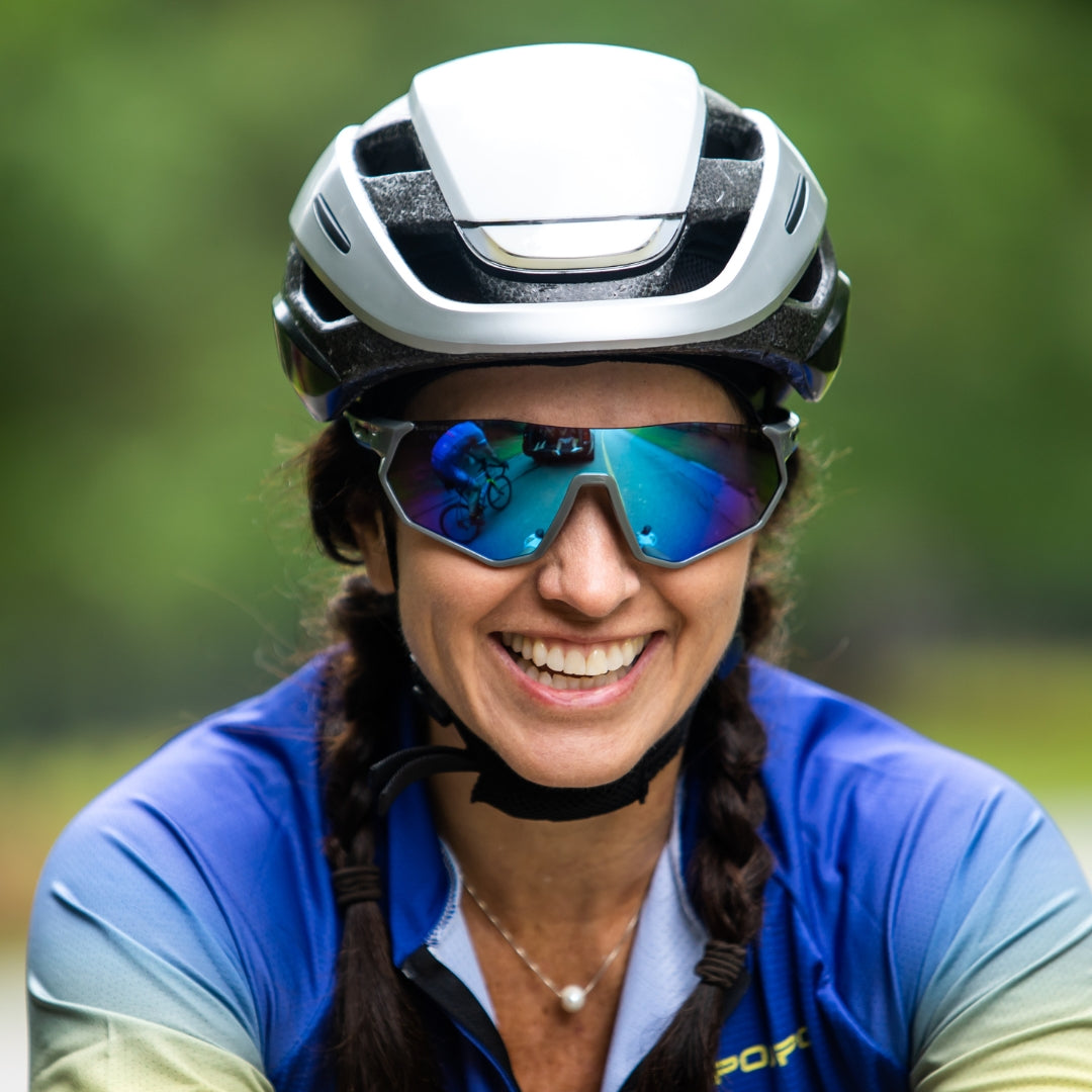 Gloss Gray and Dark Blue / Smoke with Icy Blue Mirror