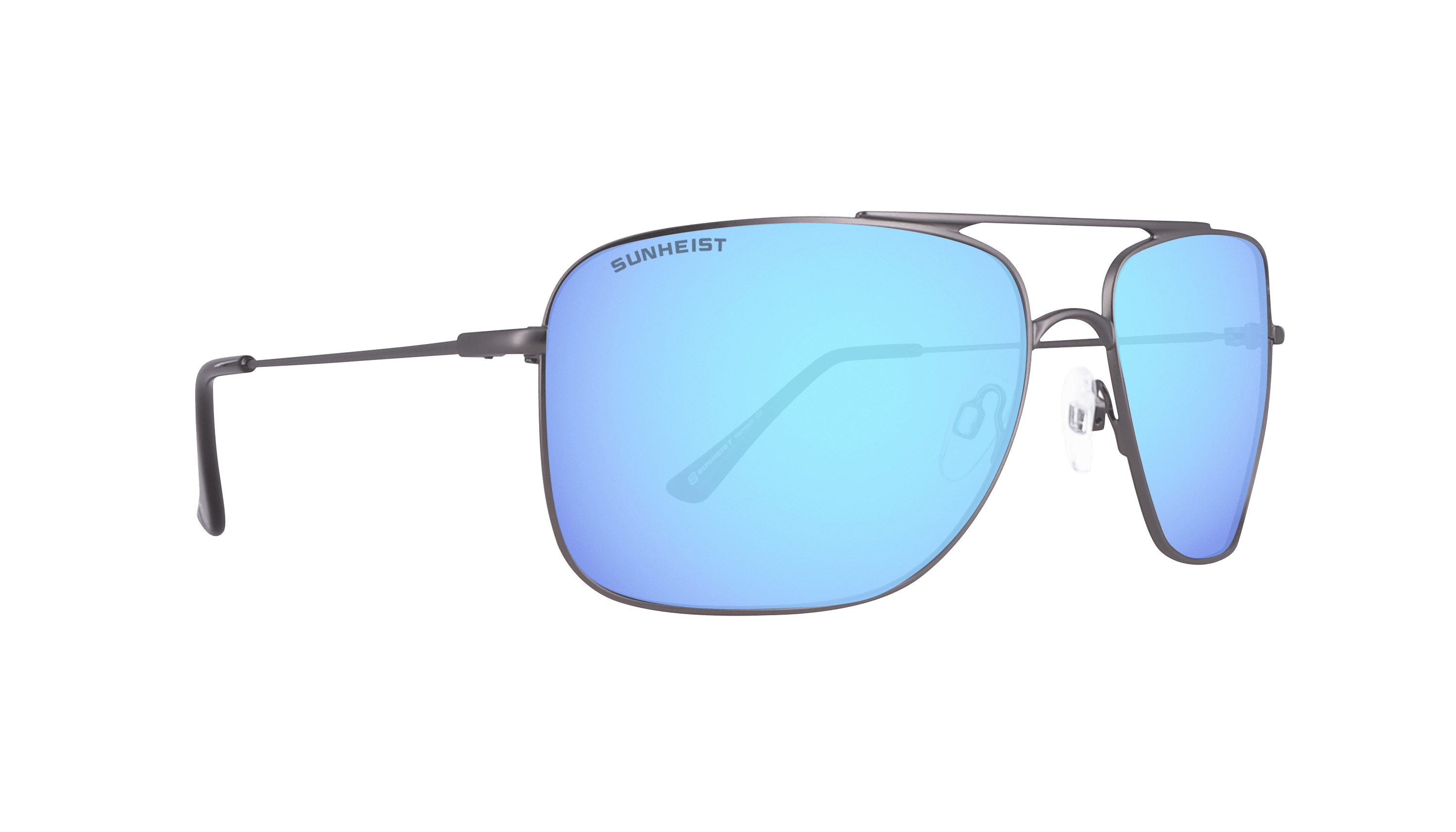 Matte Dark Gun / Smoke with Icy Blue Mirror