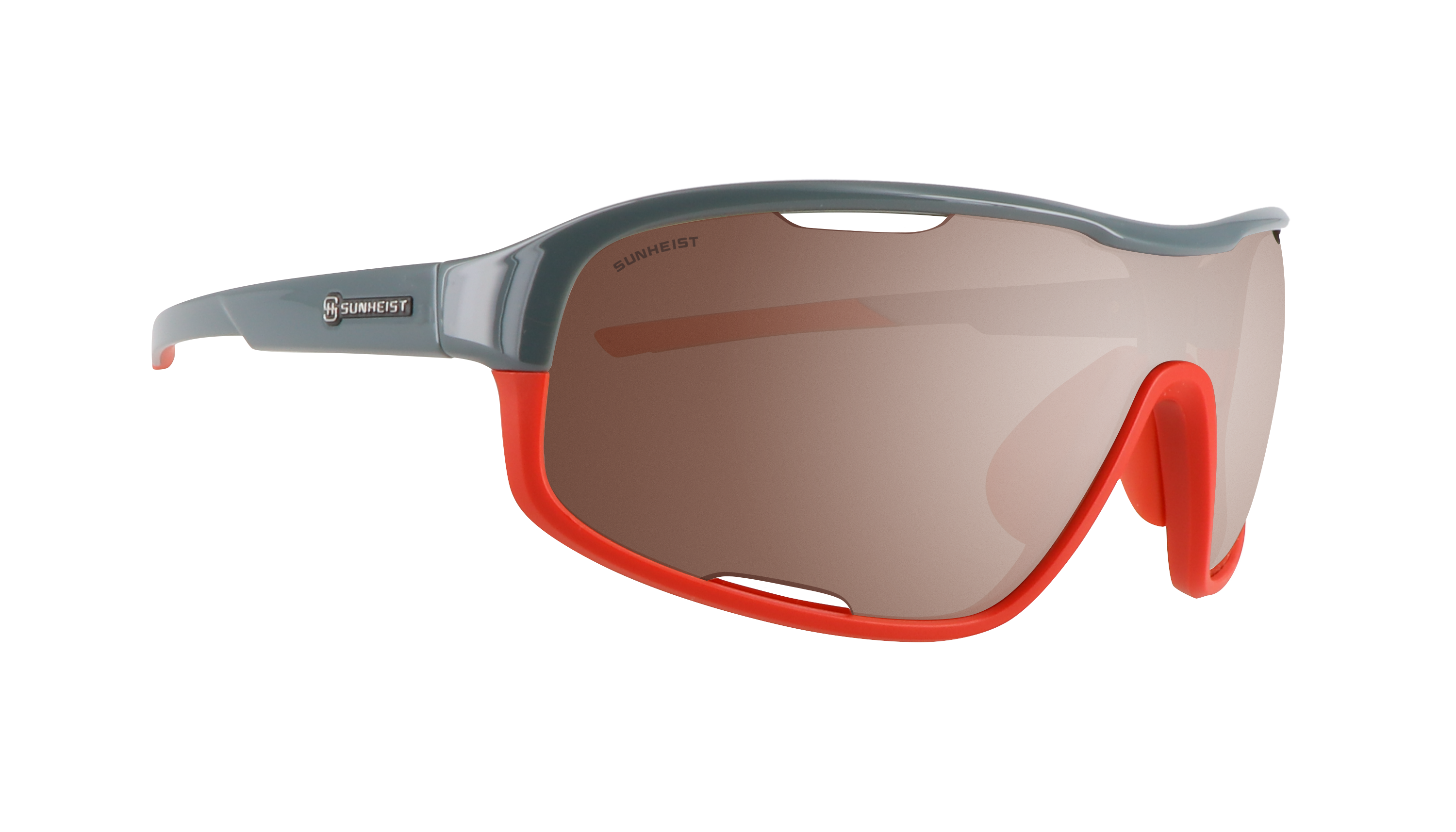 Gloss Gray and Matte Red Pine / Brown with Light Mirror