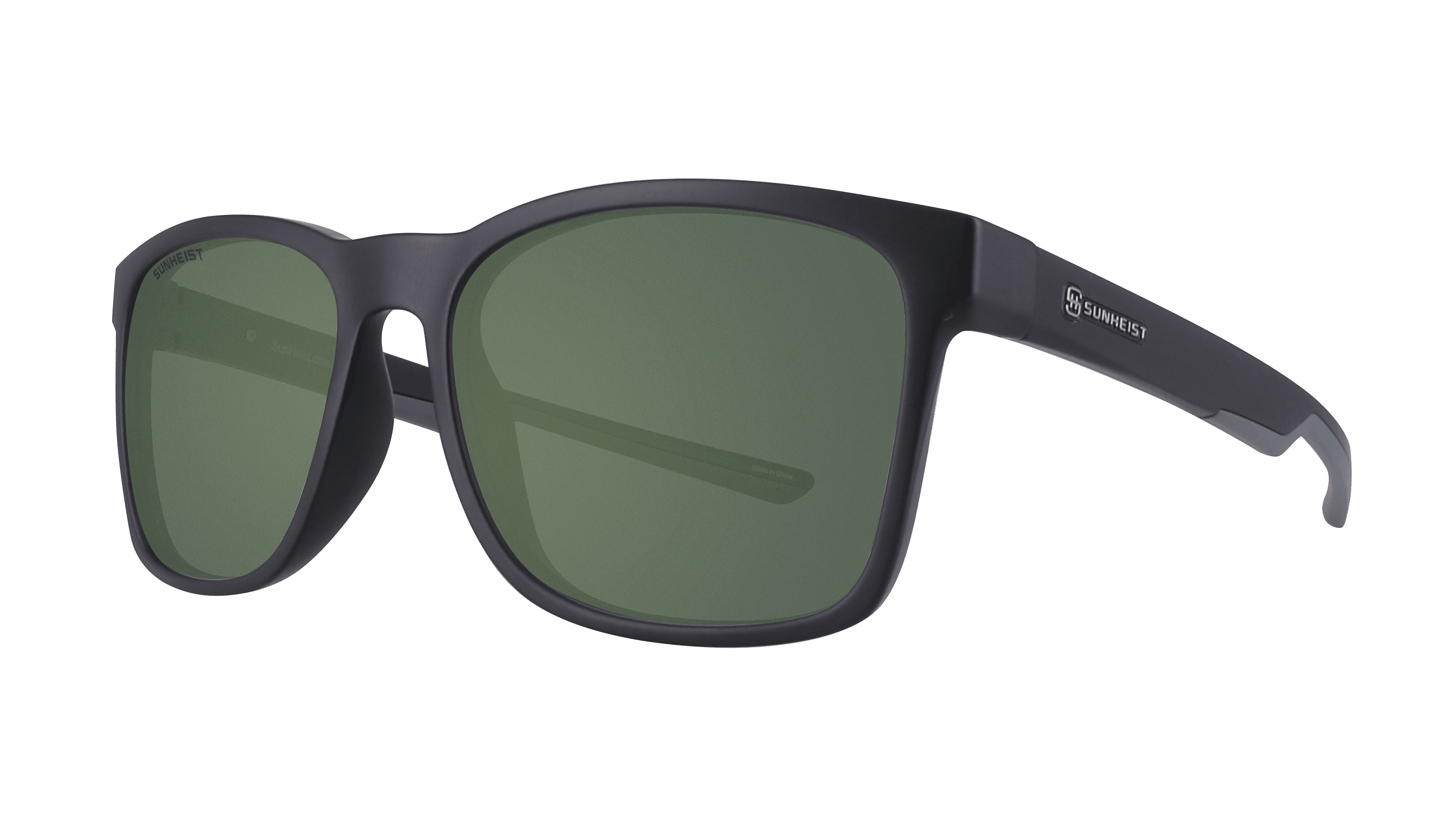 Matte Black / Green Polarized - Sports Sunglasses - Willow | Sunheist | Perfect Sunglasses for Hiking, Fishing, Cycling or Boating