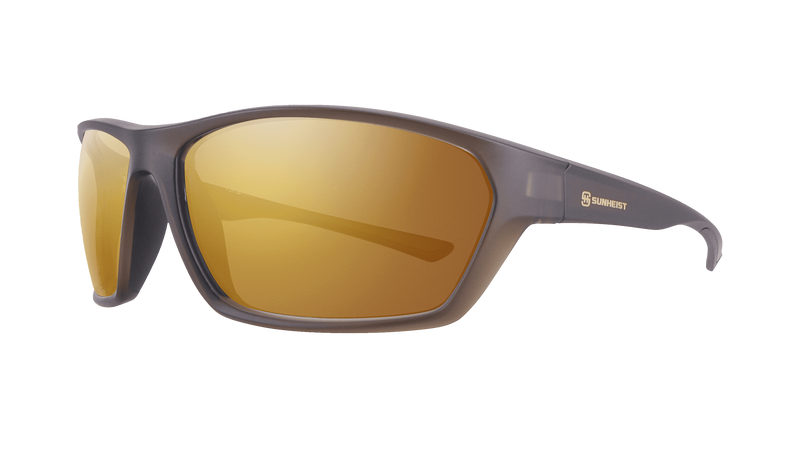 Matte Crystal Olive Green / Brown with Gold Flash Mirror Polarized